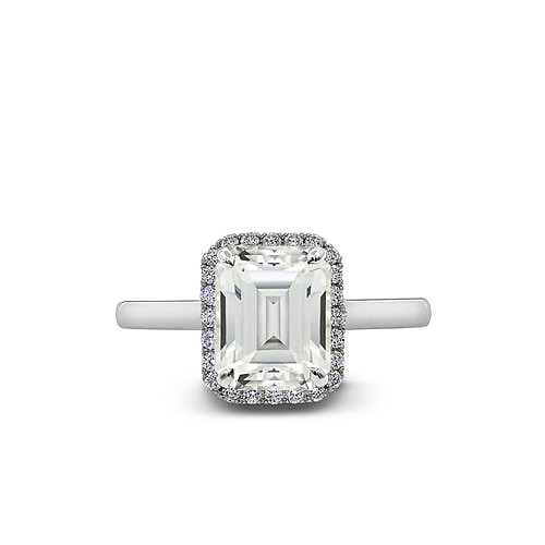 Emerald cut diamond engagement ring DTLA
